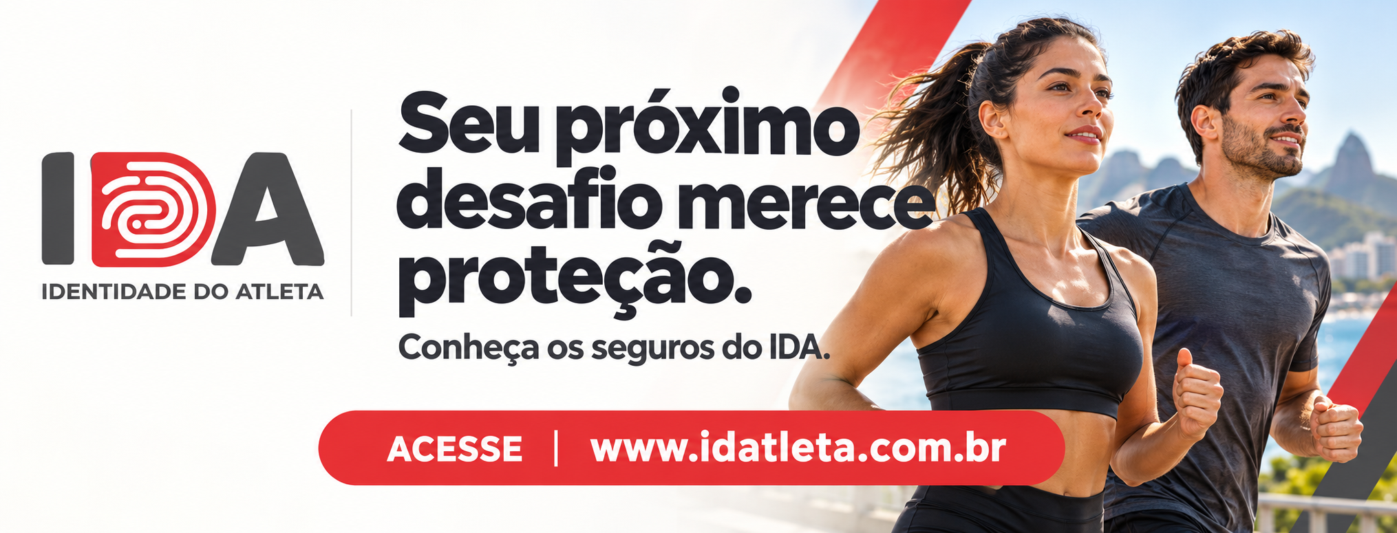 Banner IDA com atletas correndo